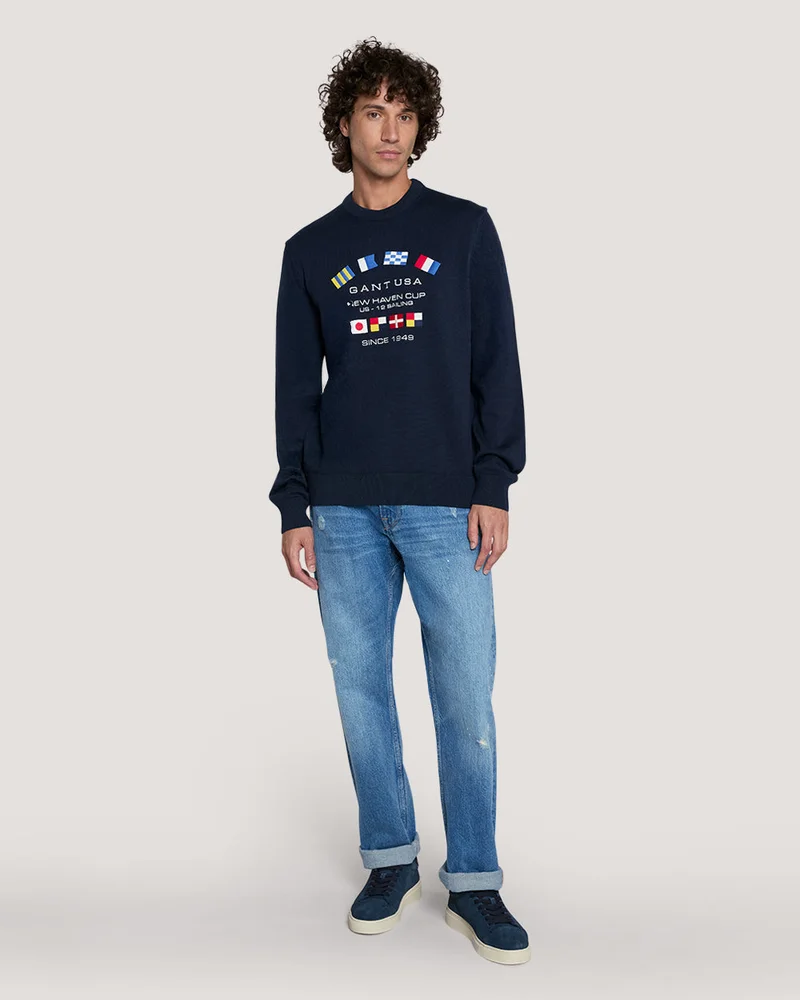 GANT Gant Nautical Flags Crew Neck Sweater