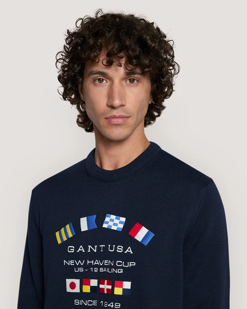 GANT Gant Nautical Flags Crew Neck Sweater