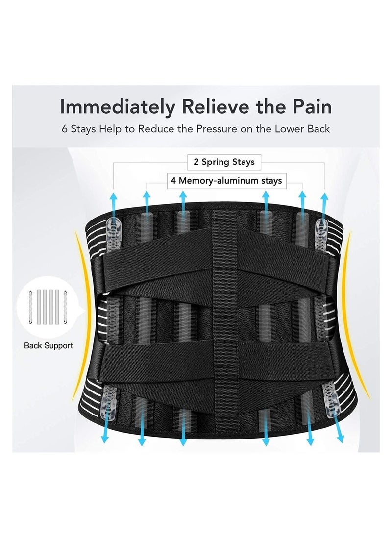 DMG TECH - Back Brace, Lower Back Pain Relief with 7 Stays, Adjustable Back Support Belt for Work, Back Brace for Lower Back Pain Relief,Anti-skid Lumbar Support for Sciatica Scoliosis for Men and Women - Image 1