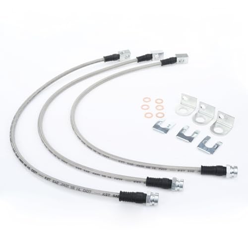 AC PERFORMANCE Stainless Steel Brake Lines for 19872006 Jeep Wrangler TJYJXJ 89715 FrontRear - Image 1