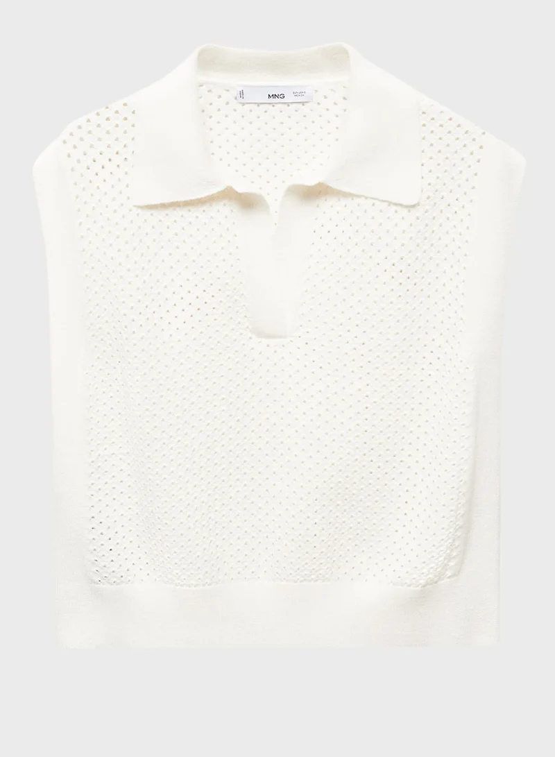 MANGO Open Work Detail Waistcoat