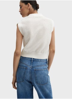 MANGO Open Work Detail Waistcoat  - Image 2