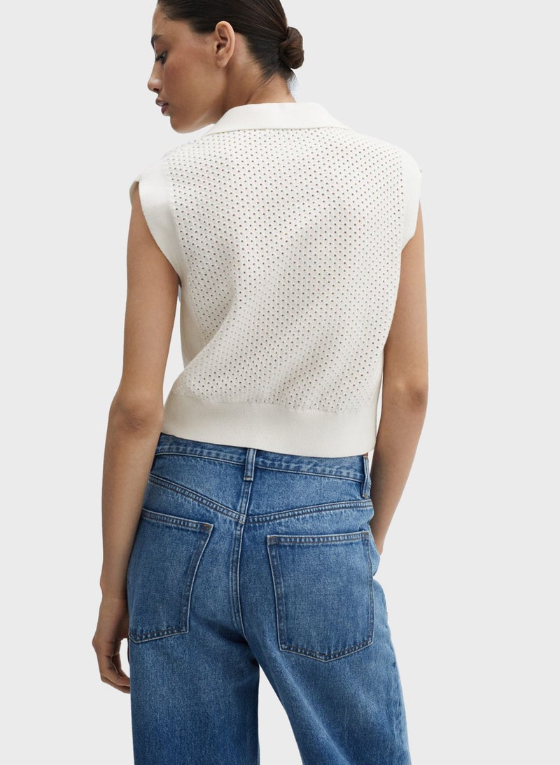 MANGO Open Work Detail Waistcoat  - Image 2
