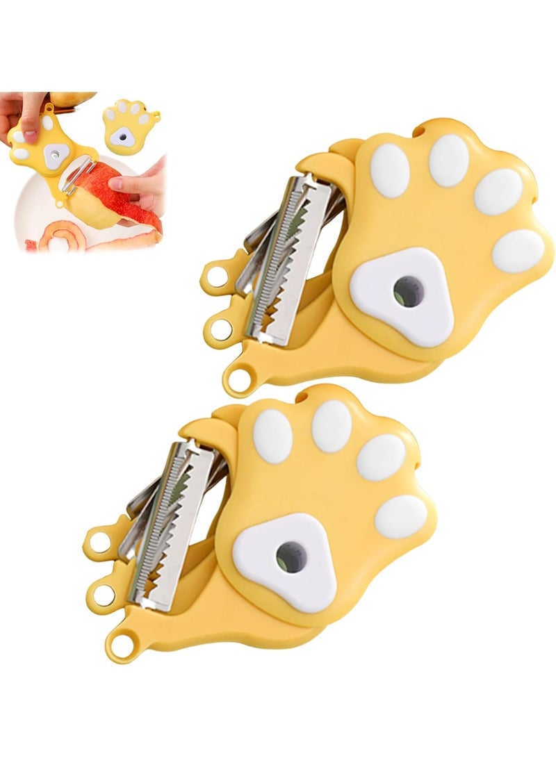 CMGTYYD. 2Pcs متعددة الوظائف 3 في 1 قطع الخيوط ، مجموعة أدوات المطبخ متعددة الوظائف ، 3 في 1 قطع الخضروات متعددة الوظائف ، شفرة الفولاذ المقاوم للصدأ ، قطع الجلود - Image 1