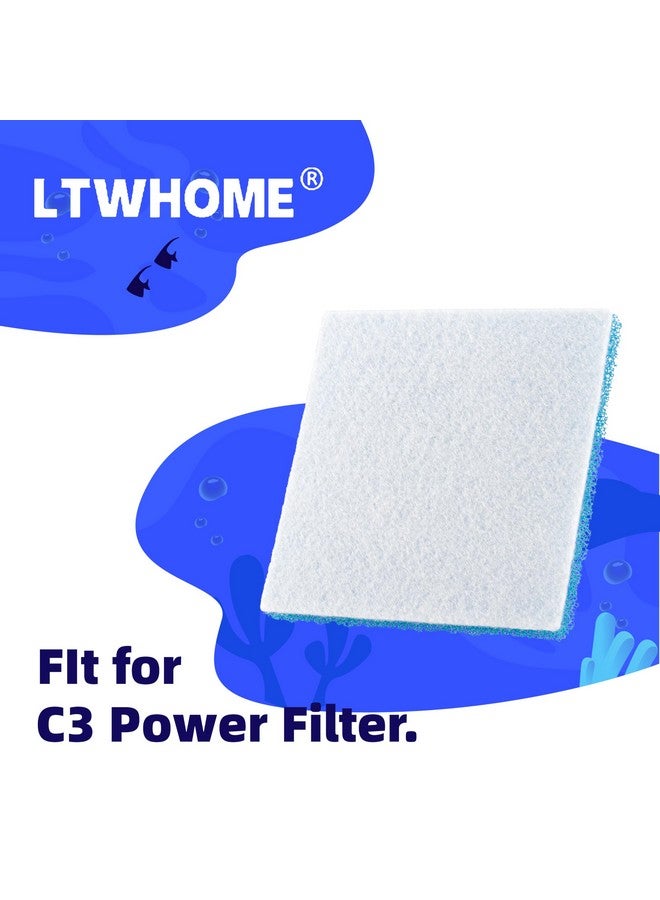 LTWHOME Compatible Poly Foam Pad Replacement for Fluval C3 Power Filter, Fluval C Clip-On Filter Foam (Pack of 10) - Image 2