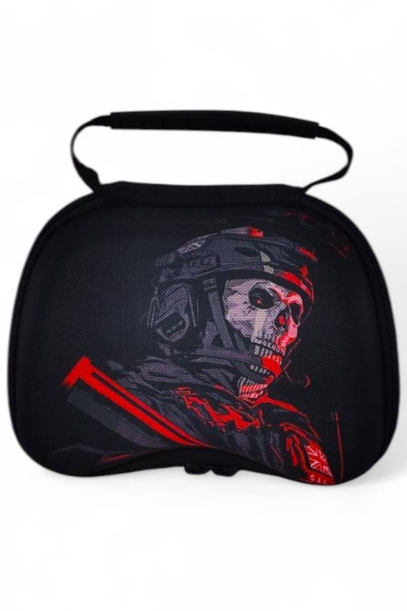 Hard Shell Gaming Carry Case – Tactical Skull Soldier Design – Shockproof Travel Bag for Controllers, Accessories & Small Consoles