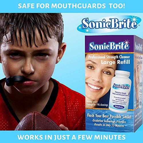 SonicBrite Professional Strength Dental Appliance Cleaning Powder 21 oz | Retainer, Aligner, Mouth Guard & Denture Cleaner eliminates stains and odor causing buildups (1 - Count) - Image 3