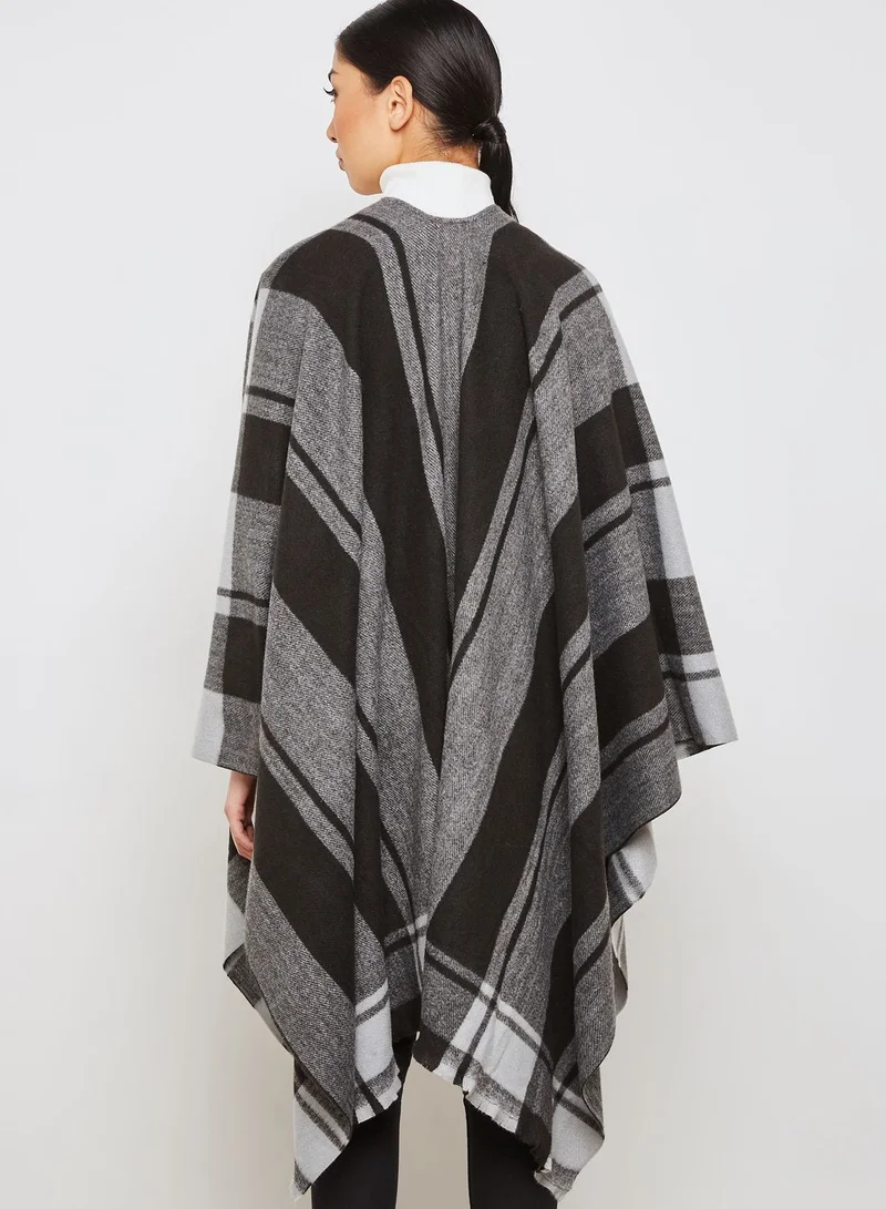 MANGO Checked Poncho