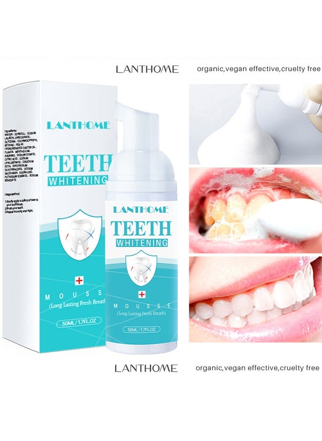Lanthome Teeth Whitening-White Foam Mousse, Stain Remover, Teeth Whitening Booster (50ml)  - Image 1