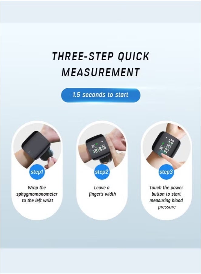 شيزي جهاز قياس ضغط الدم الرقمي للمعصم مع بث صوتي، جهاز قياس ضغط الدم أوتوماتيكي محمول للاستخدام المنزلي وأثناء السفر - Image 3