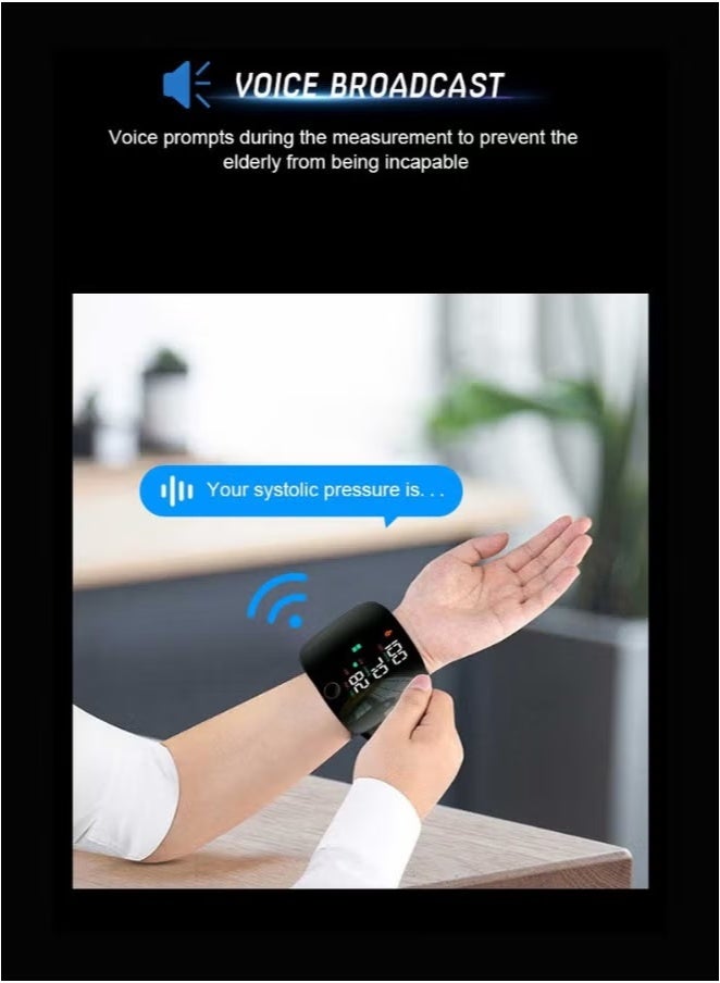 شيزي جهاز قياس ضغط الدم الرقمي للمعصم مع بث صوتي، جهاز قياس ضغط الدم أوتوماتيكي محمول للاستخدام المنزلي وأثناء السفر - Image 4