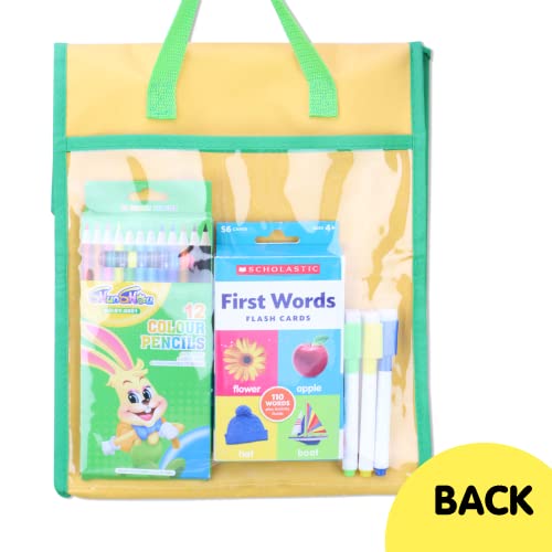 EAMAY Book Pouches for Kids, Clear Pocket Reading Bags for Classroom,â€“ Send Home Books and Homework in Book Buddies Bags â€“ Stitched-On Handle, Colorful(10" x 12")-Set of 4 - Image 4