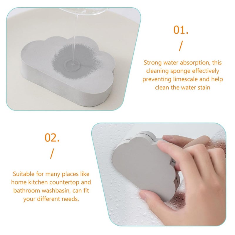 PVA Water Absorbent Cleaning Sponge Cloud Shape Gray 6 2x9 5x2 Cm For Kitchen Bathroom - Image 4
