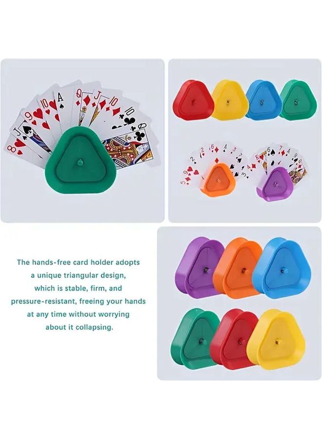 6 Pack Triangle Hands Free Poker Card Holder For Adults Seniors And Family Game Nights 6 Colors - Image 5