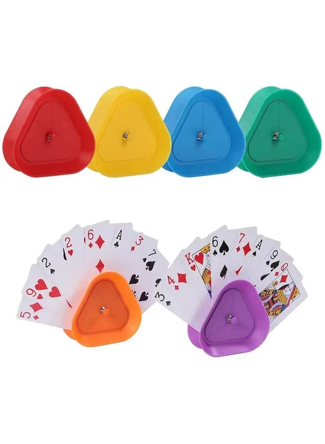 6 Pack Triangle Hands Free Poker Card Holder For Adults Seniors And Family Game Nights 6 Colors - Image 1
