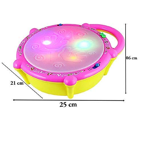Fiddlys Flash Drum with Sticks - Pink and Yellow - Image 3