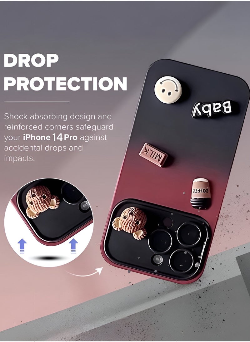 Mida - iPhone 14 Pro Case with Modern Gradient Design, Shock and Scratch Protection, Featuring Unique 3D Elements - Image 1