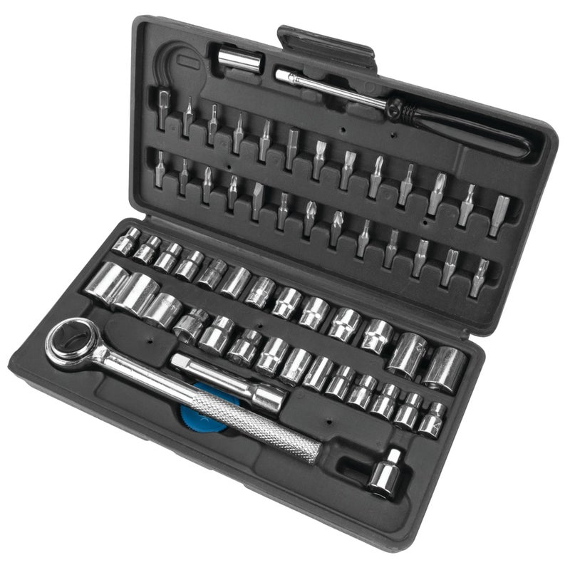 Performance Tool W1168 SAEMetric 60Piece Socket 14Inch 38Inch Drive and Bit Set