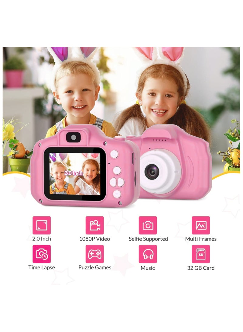 ECVV Kids Digital Toy Camera for Boys and Girls 3-14yrs with 3MP,2inch LCD Screen,HD 1080p Video and Games. Birth Day, Festival, for Kids. (Pink) - Image 3