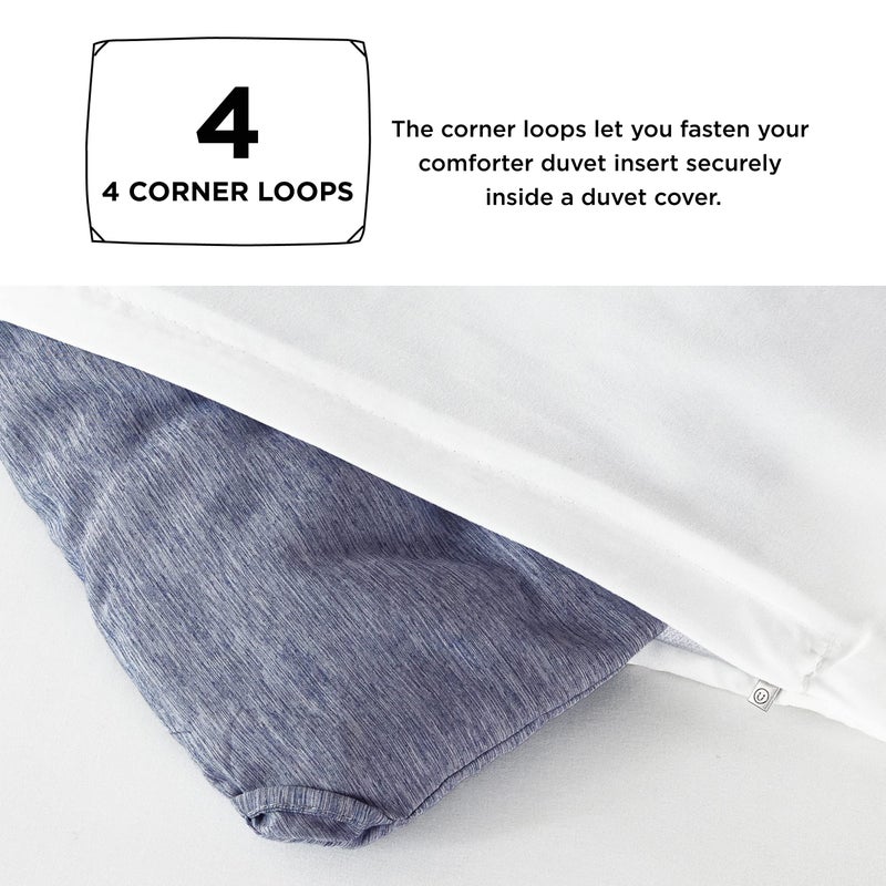 Bedsure 3 Pieces King Size Comforter Set, Cationic Dyed Soft Bedding for All Seasons, 1 Comforter (265 cm x 230 cm) and 2 Pillow Shams (50 cm x 90 cm), Denim Grey - Image 4