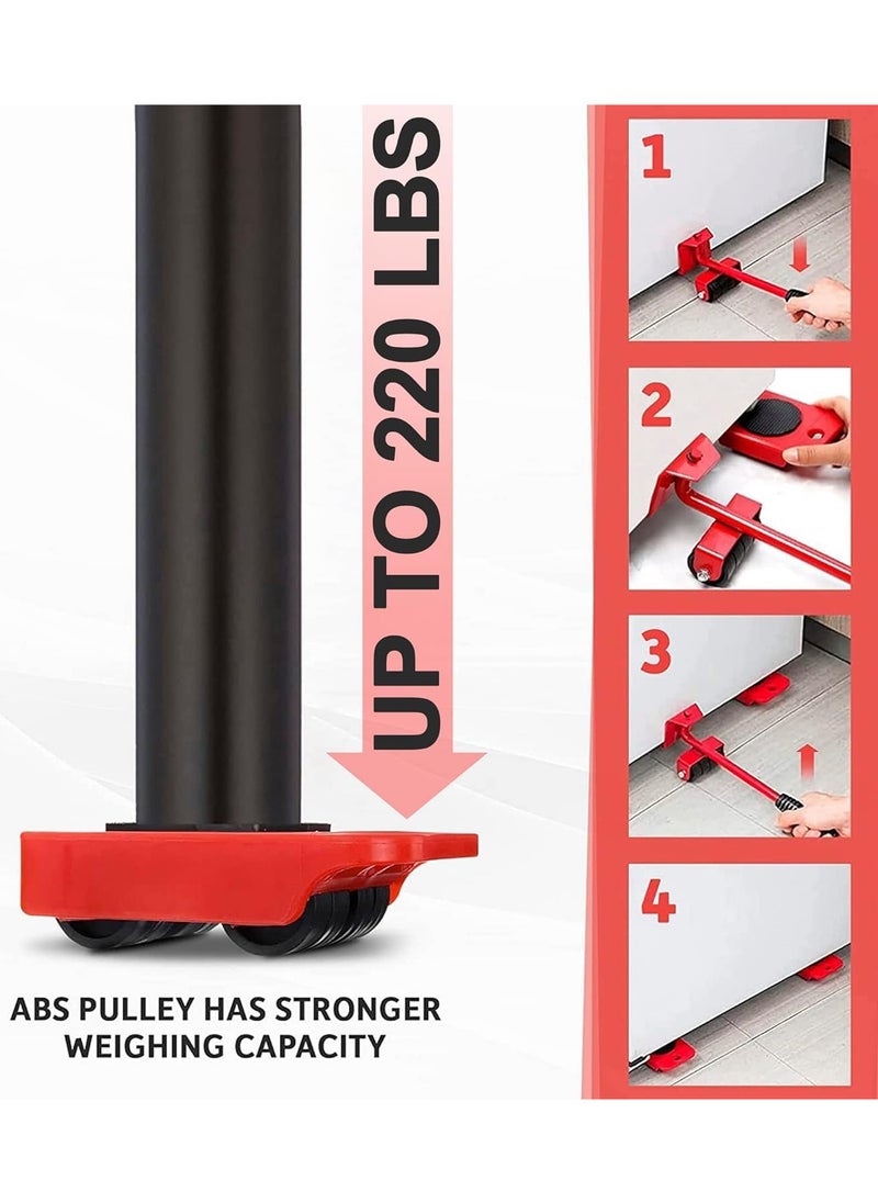 Generic 5 Packs Furniture Lifter,Heavy Furniture Moving System Lifter Kit with 4 Slider,Furniture Slides Kit,Heavy Furniture Roller Move Tools,Up to 200kg/440 lb,360 Degree Rotatable Pads,Adjustable Head of  - Image 5
