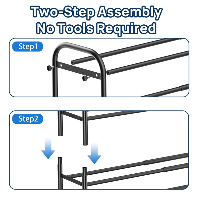 ENJOYBASICS Expandable Shoe Rack, 4 Tier Adjustable Shoe Organizer Shelf for Closet, Black Metal Free Standing Shoe Rack Storage for Small Space, Entryway - Image 4