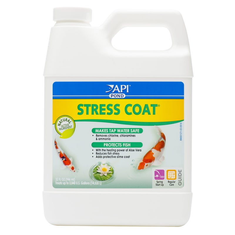 API POND STRESS COAT Pond Water Conditioner 32-Ounce Bottle - Image 1