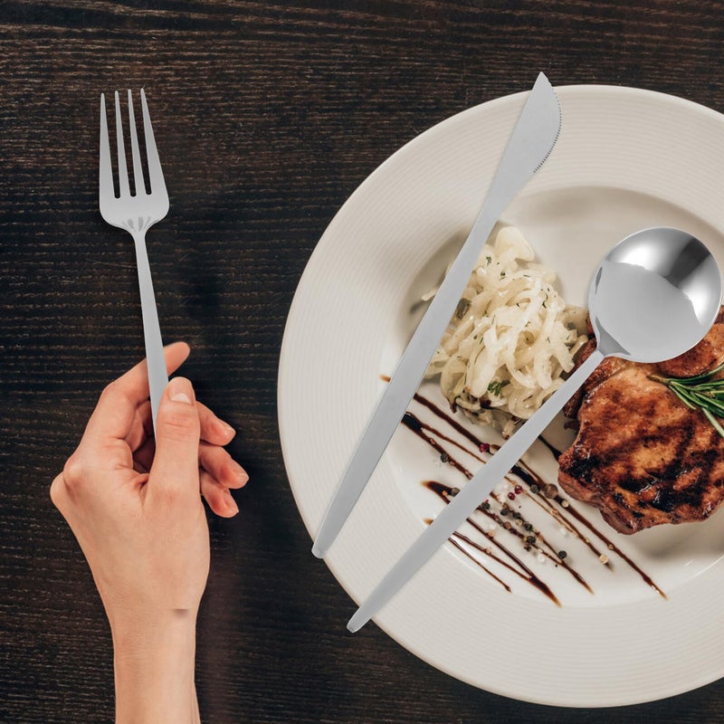 Stainless Steel Flatware Set 3pcs Silver Cutlery for Home Dinner and Travel - Image 4