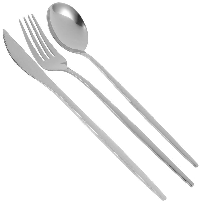 Stainless Steel Flatware Set 3pcs Silver Cutlery for Home Dinner and Travel - Image 2