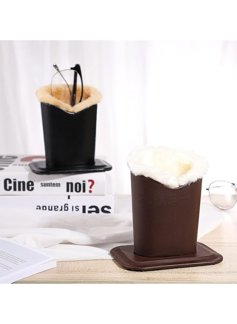 2Pcs Plush Lined Eyeglasses Holder Eyeglass Stands for Table, Desk, Nightstand