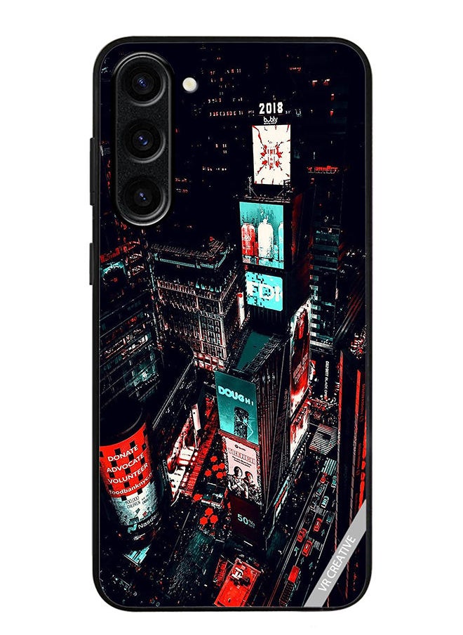 Protective Case Cover For Samsung Galaxy S23 Plus Times Square Design Multicolour