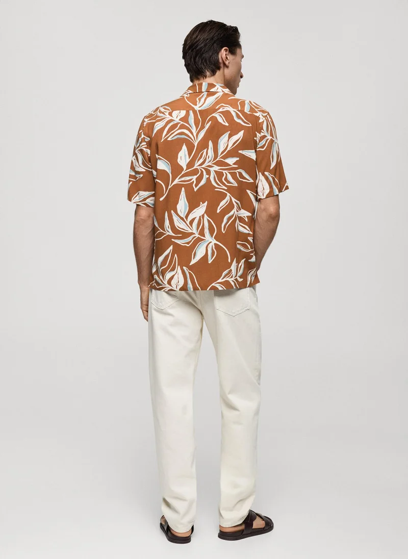 Mango Man Regular Fit Hawaiian Prin T-Shirt