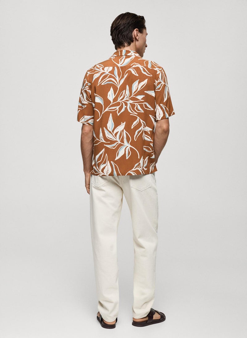 Mango Man Regular Fit Hawaiian Prin T-Shirt  - Image 2