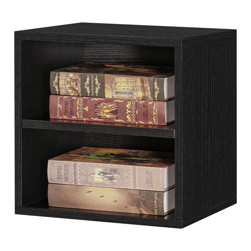 FUSUNBAO DIY Cube Storage Organizer Stackable Cubes for Home Books Clothes Toy -Modular Cubby Storage System-Office Cubical-Bookcase Closet (Black, 1 Layer Cube) - Image 1