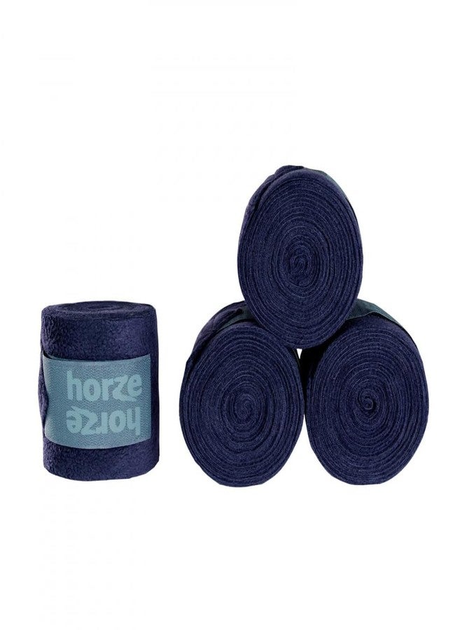 HORZE Embrace Fleece Polo Wraps | Horse, Sheep, Goat Leg Bandages (Set of 4) - Dark Dark Blue - 10 ft 6 in - Image 1