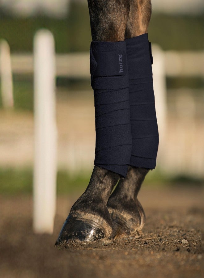 HORZE Embrace Fleece Polo Wraps | Horse, Sheep, Goat Leg Bandages (Set of 4) - Dark Dark Blue - 10 ft 6 in - Image 3