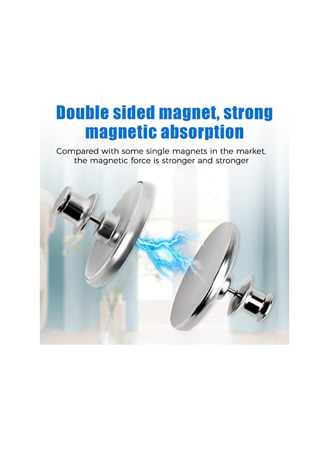 The Bros 16 Pairs Curtain Magnets Closure with Tack, Curtain Magnetic Holdback Button, Drapery Magnetic Button Weights to Prevent Light from Leaking & Curtains from Being Blown Around (0.98in x 16pairs)  - Image 2