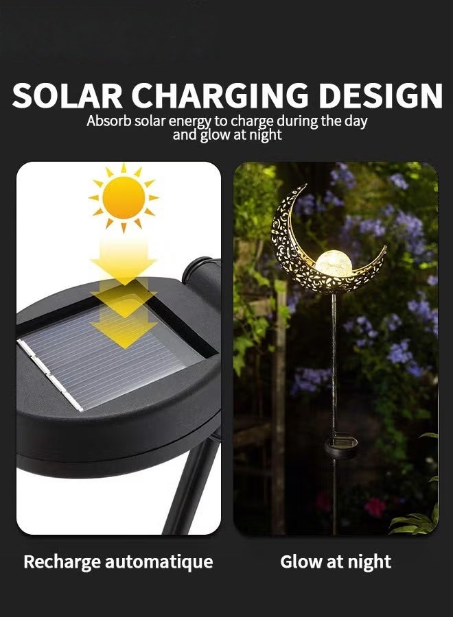 ضوء القمر الشمسي,المصابيح الشمسية في الهواء الطلق,أضواء الحديقة الشمسية,ديكور الفناء المعدني فن حديقة الملحقات,الديكورات في الهواء الطلق للشرفة,الفناء,العشب,الفناء,الفناء - Image 4