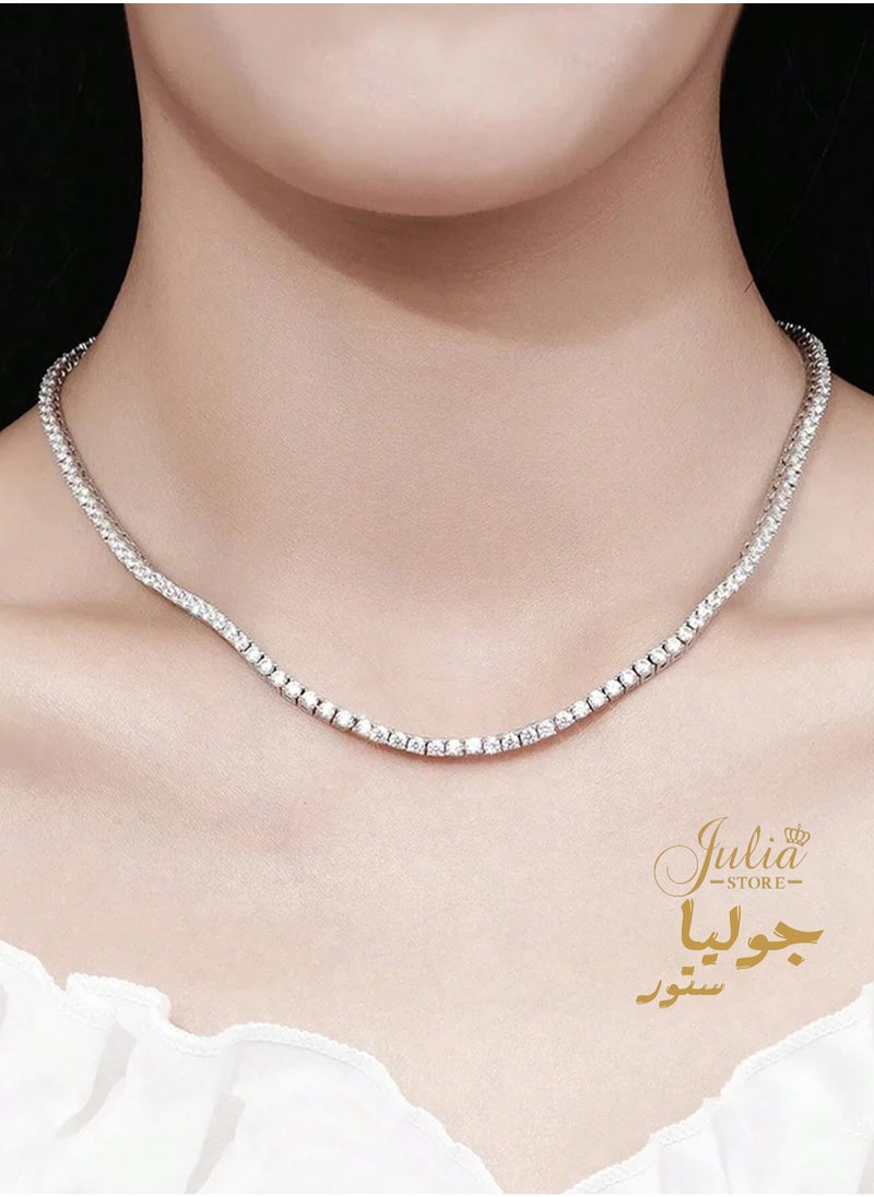جوليا ستور 16 "قلادة تنس فضي  - Image 4