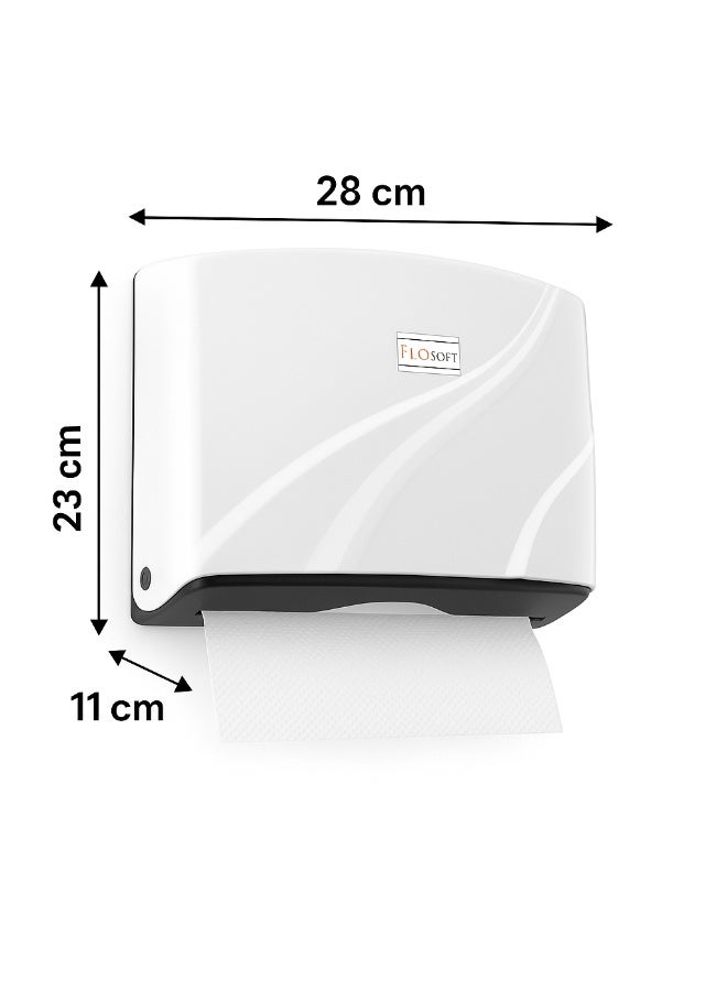 فلوسوفت موزع مناشف ورقية طي Z للتثبيت على الحائط مصنوع من البلاستيك مع قفل أمان بسعة 200 منديل ورقي باللون الأسود مقاس 28 سم × 23 سم - Image 5