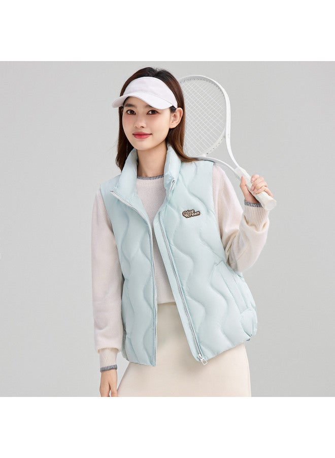 YaYa Winter Women's Down Vest Simple Solid Color Casual Fashion Short Stand Collar Warm 90 Down Vest - Image 2