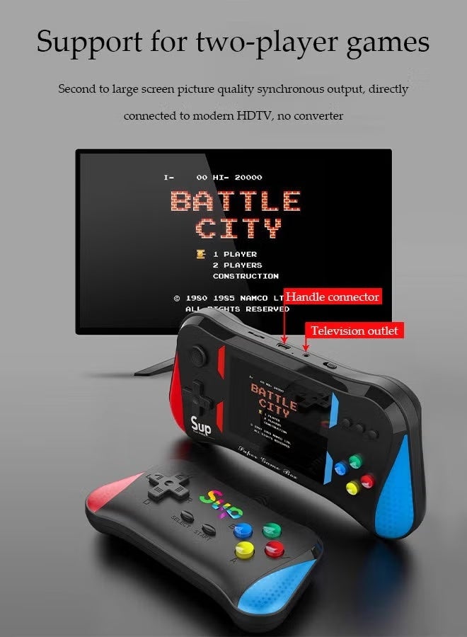 نيوترل جهاز ألعاب محمول رجعي (لاعب واحد)، شاشة ملونة عالية الدقة مقاس 3.5 بوصة، مزود مسبقًا بمئات الألعاب الكلاسيكية، بطارية قابلة لإعادة الشحن بسعة 1200 مللي أمبير، يتصل بالتلفزيون وأجهزة التحكم في الألعاب (ملون) - Image 3