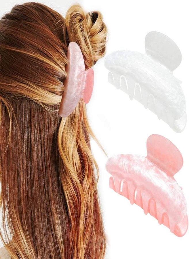 CAKURE Hair Claw Clips Pink Claw Clip Medium Cute Claw Clips Acrylic Hair Clips Hair Accessories for Women and Girls (2 PCS) - Image 1