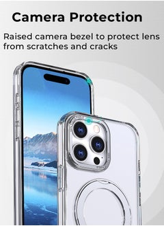 glassology iPhone 16 Pro 360° Rotate Ring Stand MagSafe Case Shockproof Wireless Charging Compatible Adjustable Kickstand (Clear)  - Image 4