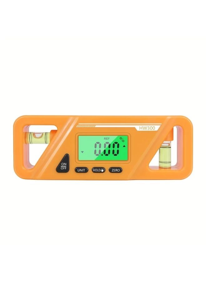 Orange Digital Angle Gauge with Backlit LCD Inclinometer Protractor and Slope Table - Image 1