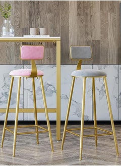 Generic Bar Stool,Chair Stool High Bar Chair,Metal Legs Heavy Duty Barstools with Back,Flannel Cushion Counter Height Chairs  - Image 4