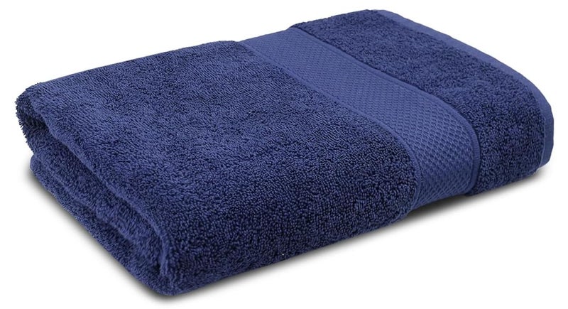 Trident 100% Cotton Towels for Bath | Towels for Bath Large Size Bath Towel - Soft & Absorbent | 450 GSM | 1 Piece Bath Towel for Men/Women | Urban Comfort | 70 cms x 140 cms - New Navy - Image 1