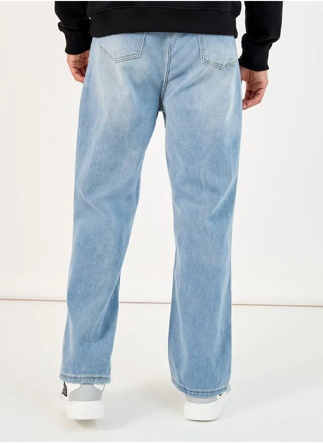 Styli Stretchy Cotton Mid Rise Loose Fit Jeans