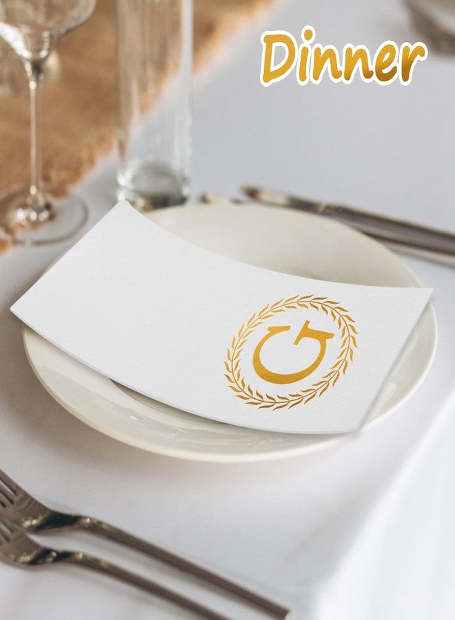 NFSQ 200 Gold Monogram Disposable Napkins - Letter G Hand Towels Decorative, Dinner Napkins for Guest, Monogrammed Hand Towels for Bathroom Wedding Birthday Party Baby Shower - Image 5