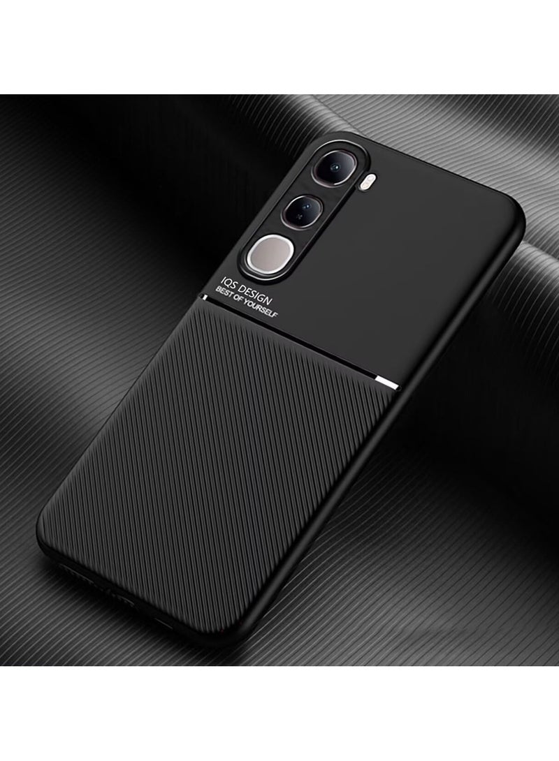 عام والقشرة متوافقة مع VIVO V40 Lite 5G، والسيليكون الجلدي الفاخر PU المضاد للانزلاق ومضاد للبصمة [يدعم حامل سيارة مغناطيسية] VIVO 40 الواقي للهاتف المحمول - Image 1